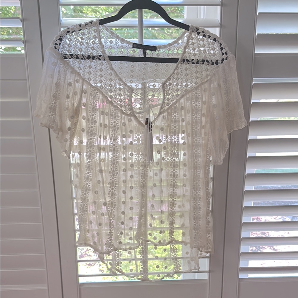 House of Harlow Boho lace blouse.